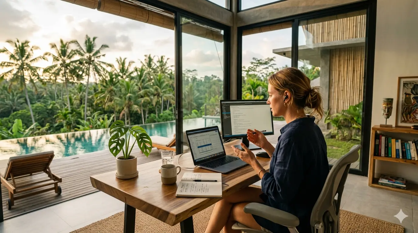 KITAS insurance Indonesia expat working from Bali villa home office
